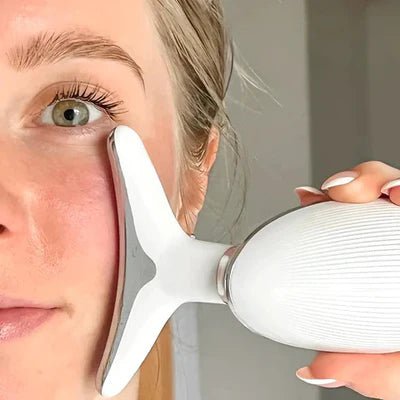 Masajeador Facial LED 7 Colores con EMS y Calor Reafirmante (Blanco)